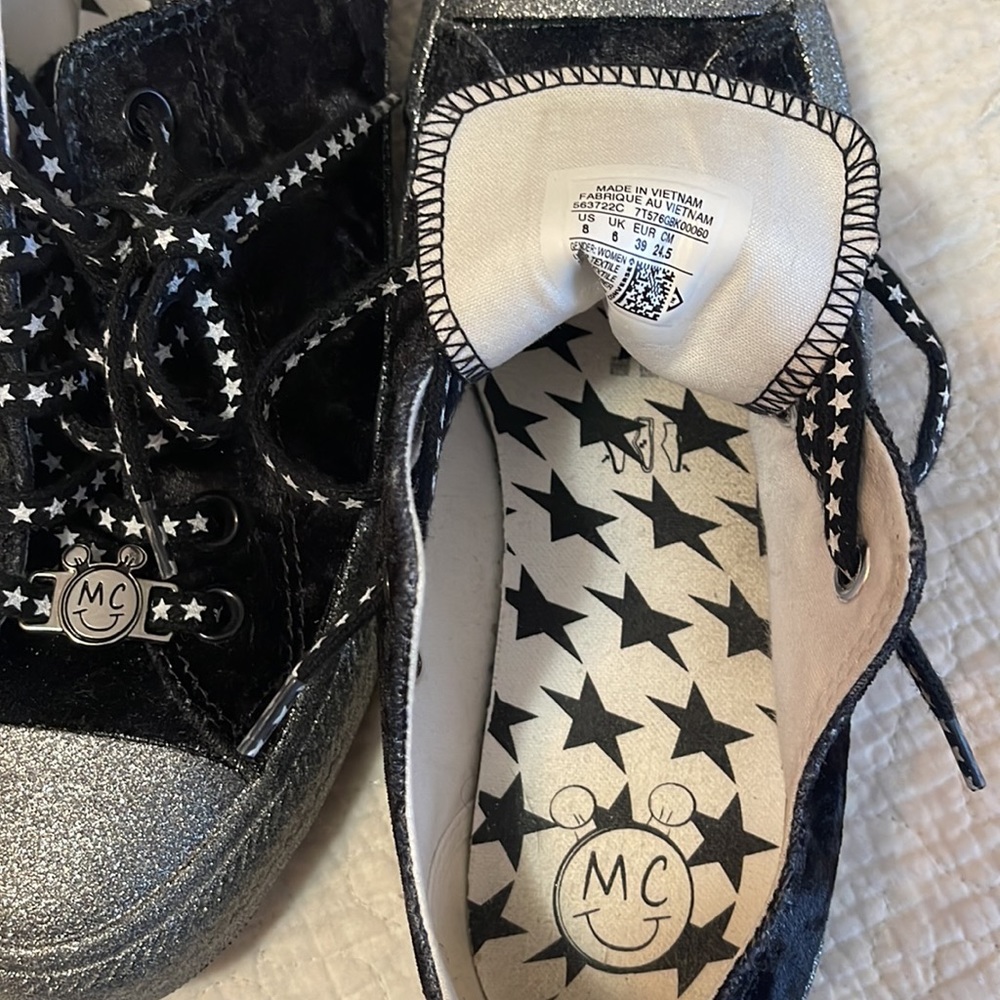 MILEY CYRUS Converse Women's Black and Silver Sneakers - Picture 5 of 5